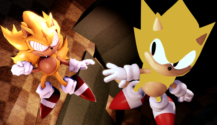 Super Sonic clash in Outcome Memories Recreation on Roblox